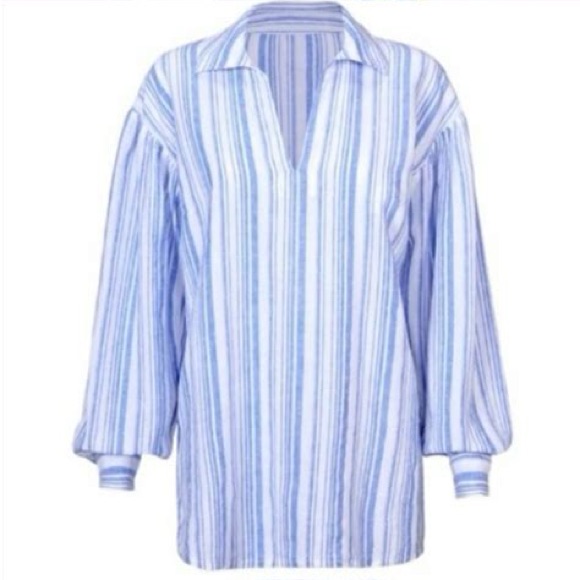 Nwt Cabi 5894 Pacific Striped Linen Top Size M